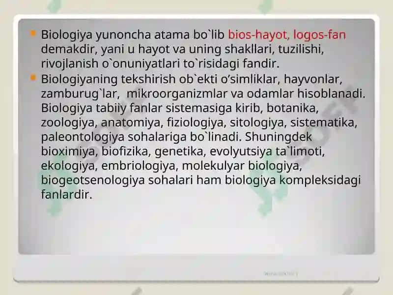 Biologiya rivojlanishi 3