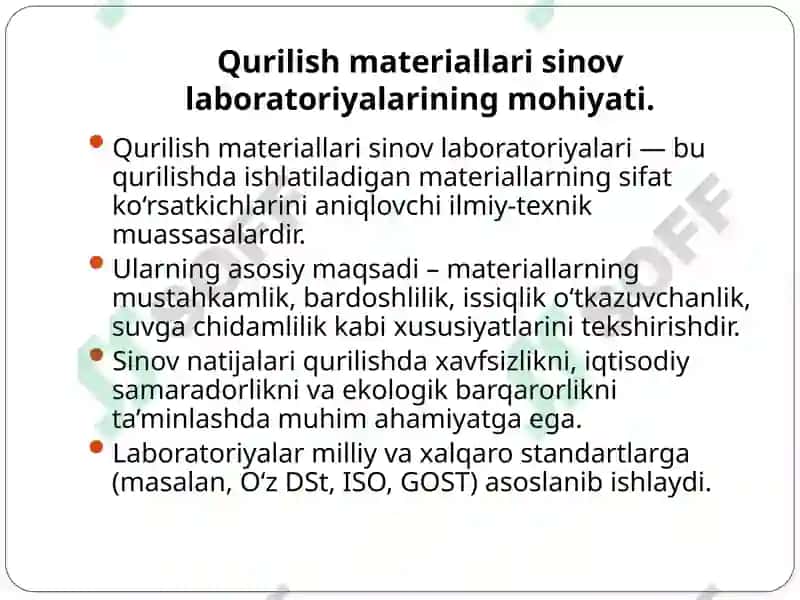 Qurilish materiallari sinov laboratoriyalari 3