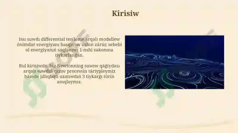 differential ten'leme arqalı modellew 3