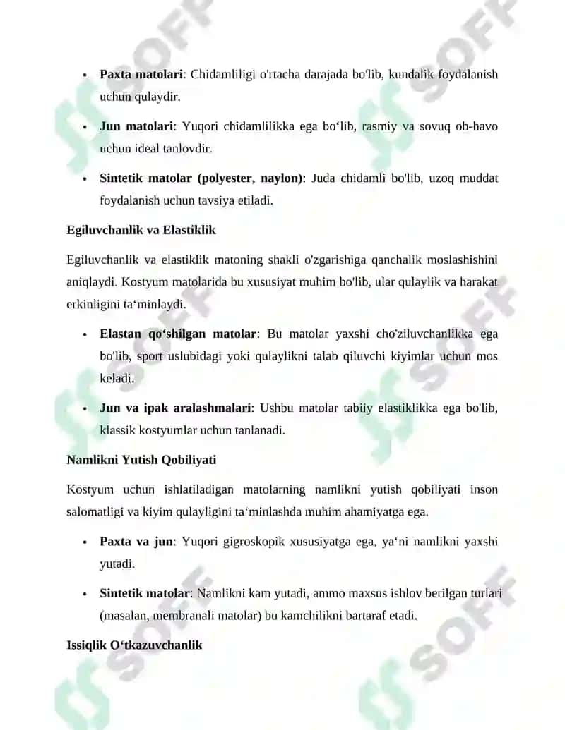 KOSTYUM BOP MATOLARNI FIZIK XOSSALARI 3