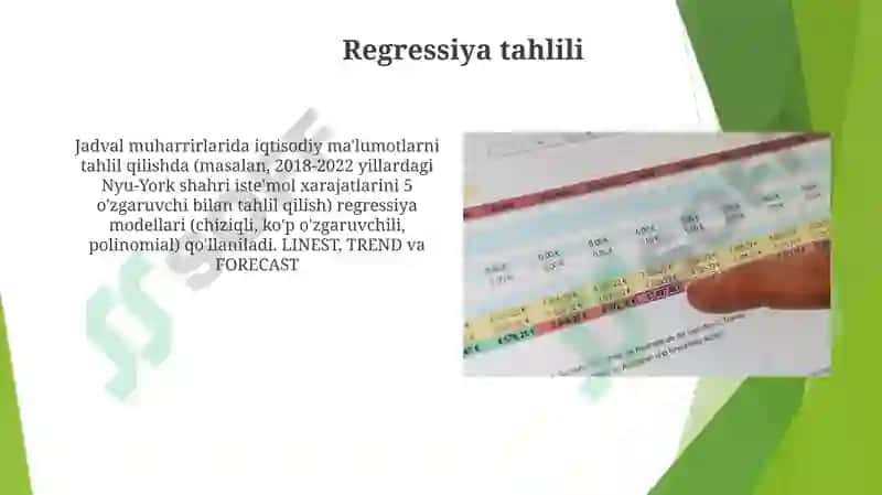 Iqtisodiy ko'rsatkichlarning jadval modeli 3