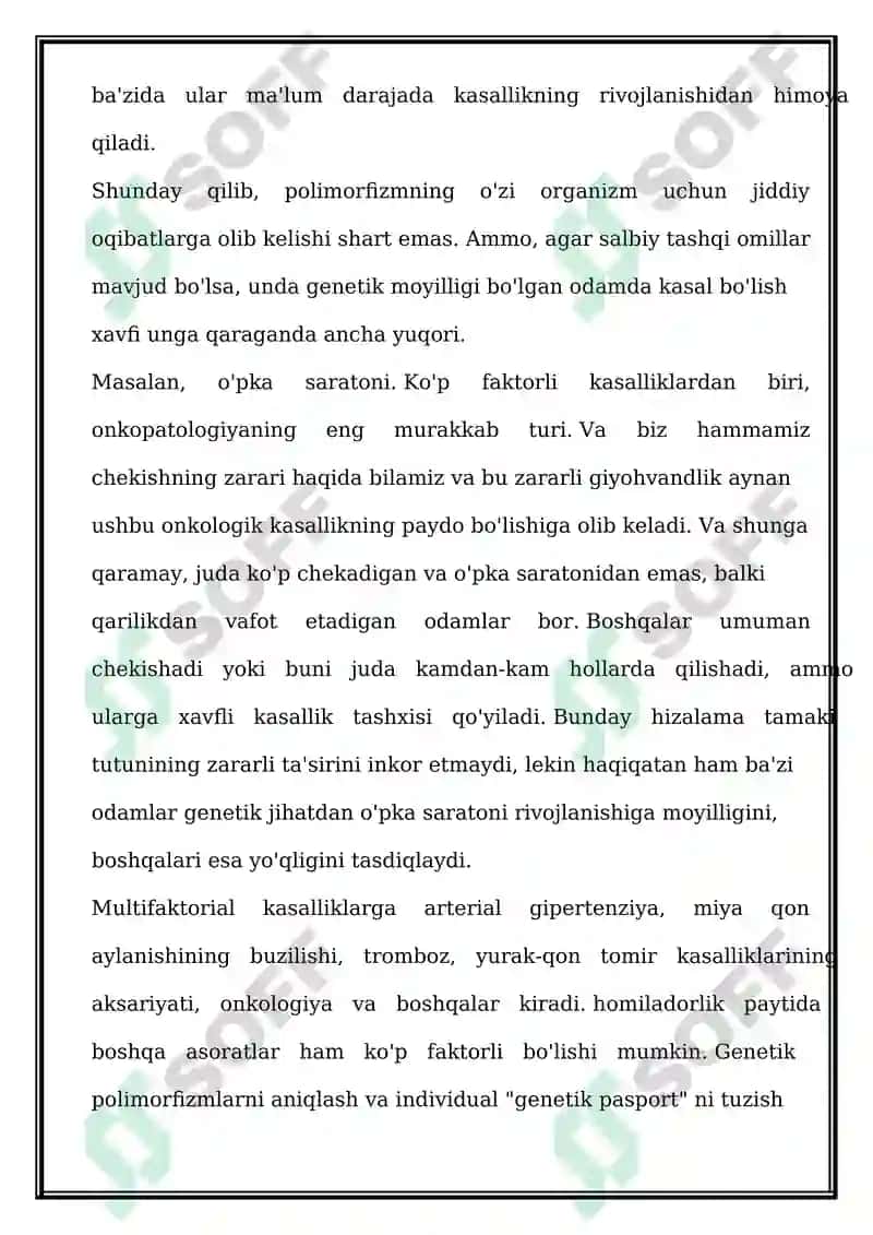 MULTIFAKTORIAL KASALLIKLAR: DIFFERENSIAL DIAGNOSTIKASI, TEKSHIRUV, DAVOLASH 3