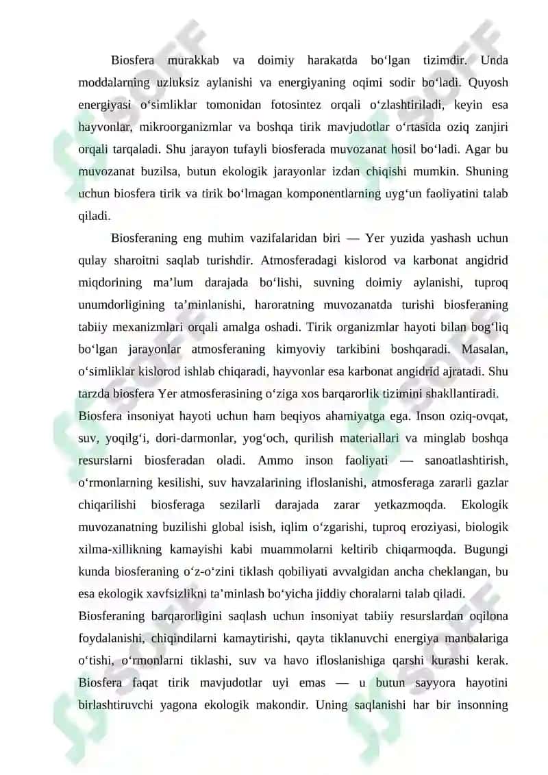 Biosfera tuzilishi va vazifasi 3