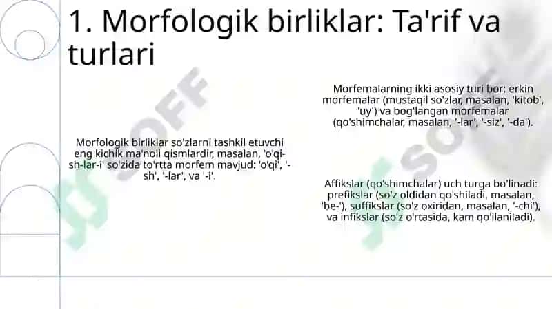 Morfologik birliklar: Ta'rif va turlari 3