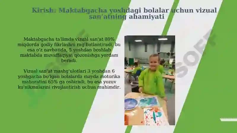 Maktabgacha ta'limda vizual san'atning afzalliklari 3