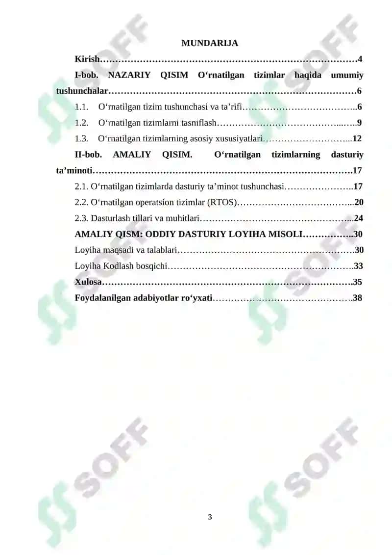 O‘RNATILGAN TIZIMLARNING UMUMIY ASOSLAR 3