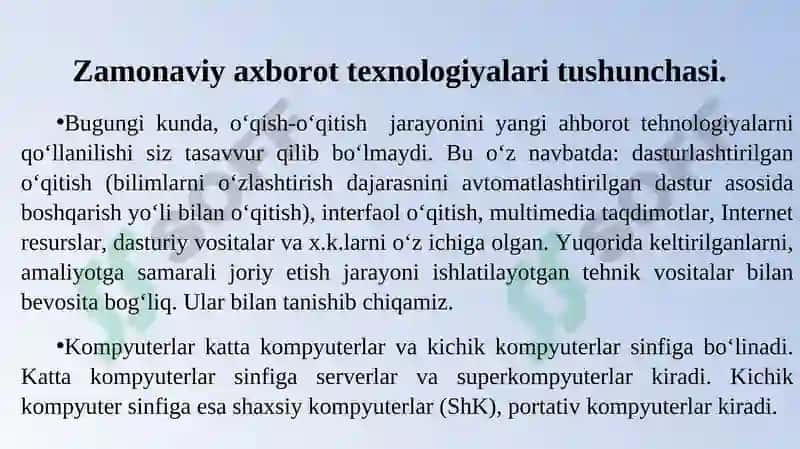 2-Ma’ruza. Kompyuterning texnik ta’minoti. 3