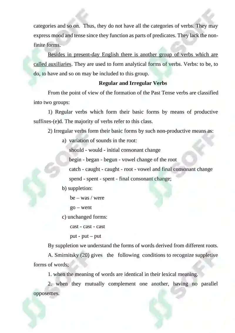 Verb as a Part of Speech in Modern English 3