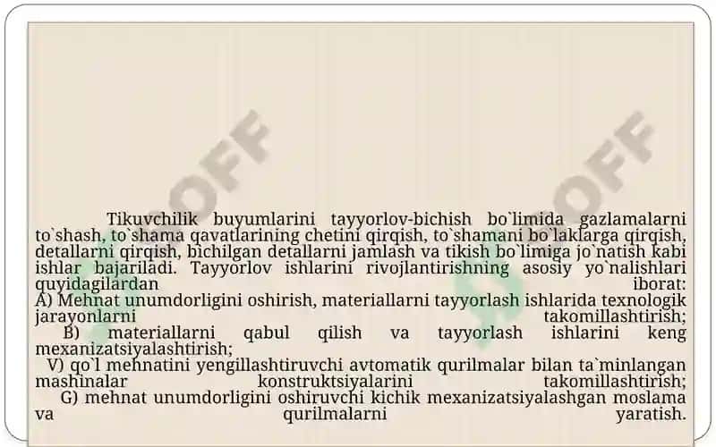 Tаyyorlоv sexining mаshinа-uskunаlаri 3