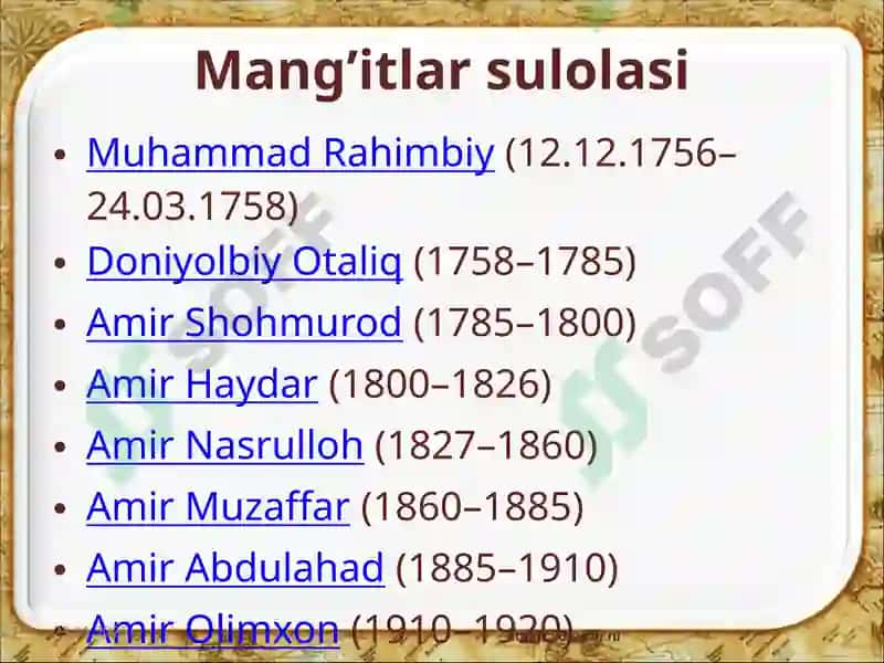 Mang’itlar sulolasi hukmronligi 3