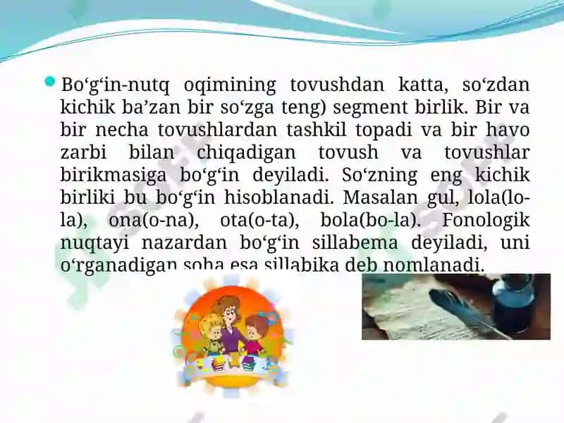 Ochiq va yopiq bo'g'in xususiyatlari 3