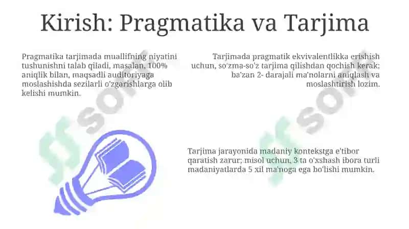 Tarjimaning pragmatik masalalari 3