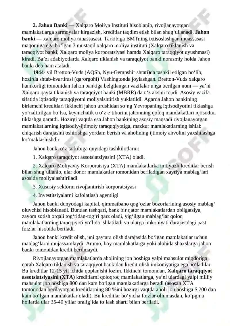 Xalqaro valyuta -kredit va moliya tashkilotlari 3