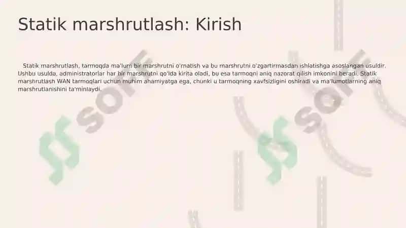 Statik marshrutlash 3