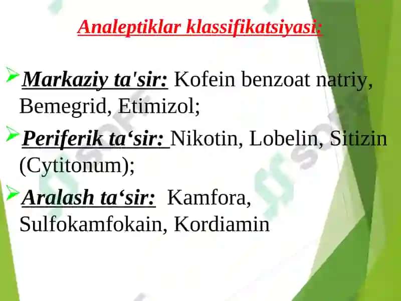 Nootrop vositalar. Analeptiklar 3