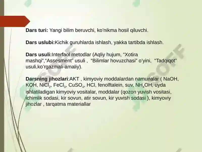 Asoslarning olinishi va xossalari 3