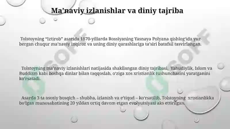 Tolstoyning “Iztirob” asari 3