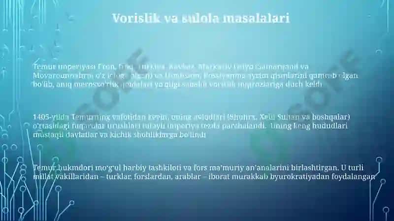 Amir Temur davlat boshqaruvi tizimi 3