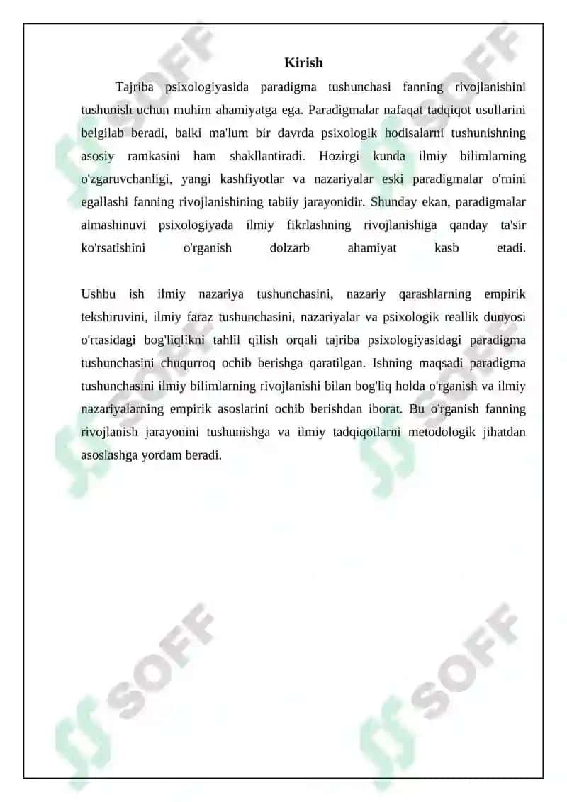 Tajriba psixologiyasida paradigma tushunchasi 3
