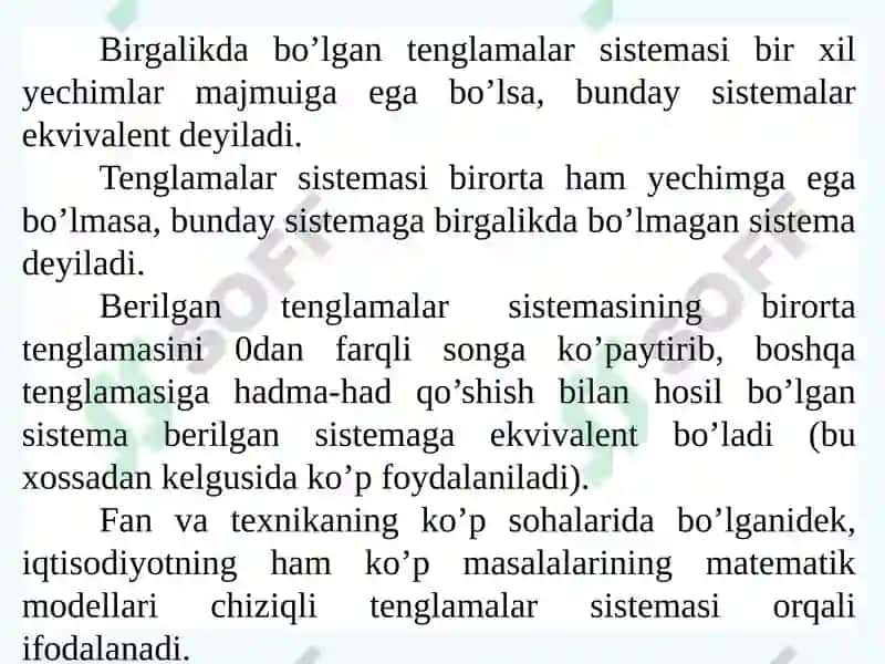 Chiziqli tenglamalar sistemasi 3