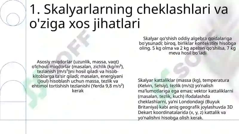 Skalyar miqdorlarning asosiy xossalari 3