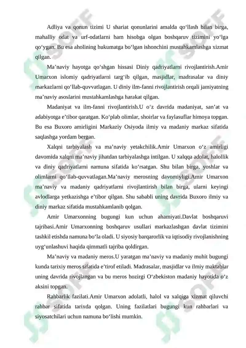 AMIR UMARXONNING DAVLAT BOSHQARUVI VA MAʼNAVIY HAYOTGA QOʻSHGAN HISSASI 3