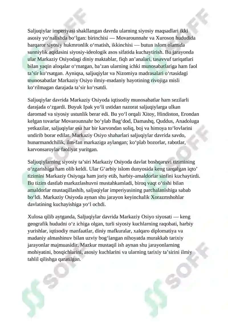 Saljuqiylar davrida Markaziy Osiyo siyosati. 3