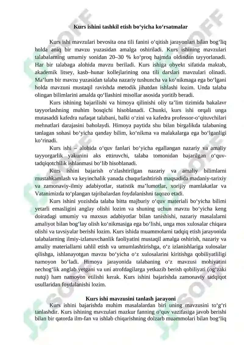 Kurs ishini tashkil etish bo‘yicha ko‘rsatmalar 3