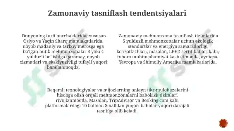 Mehmonxona tasniflash tizimi 3