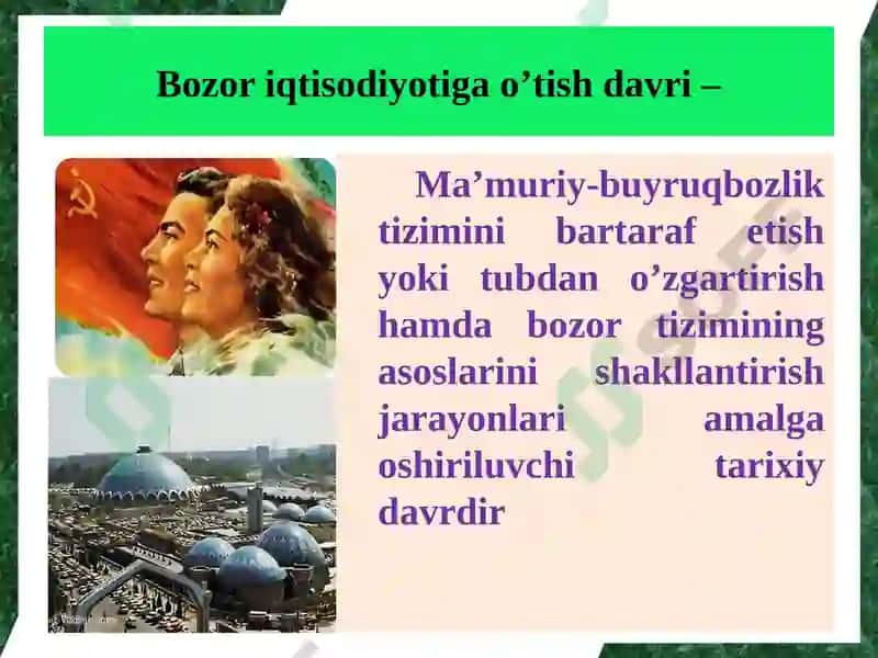 Bozor iqtisodiyotiga  o’tish davri 3