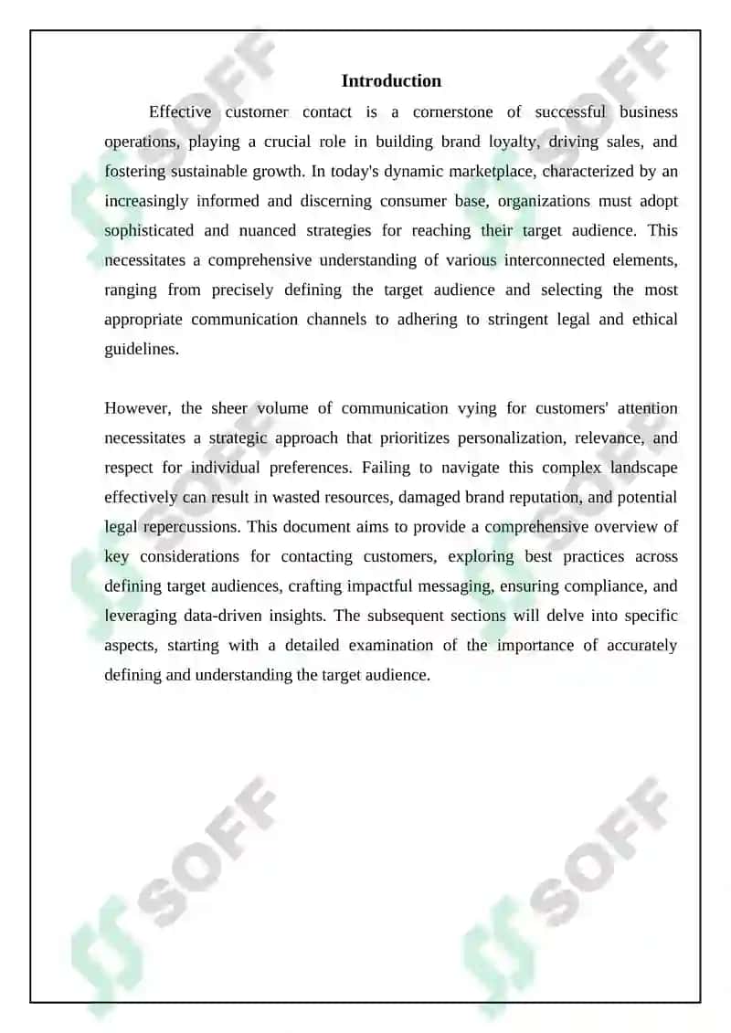 Independent Work on Contacting Customers 3