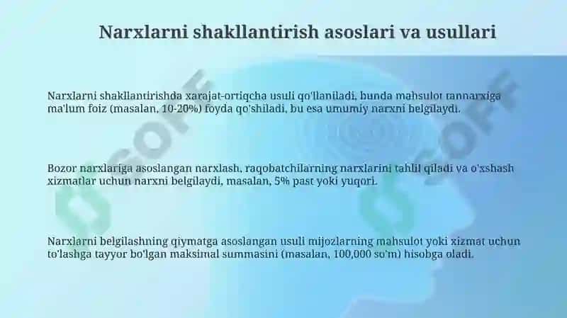 Narxlarni optimallashtirish 3