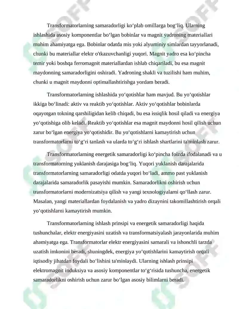 Transformatorlarning ishlash prinsipi va energetik samaradorligi 3