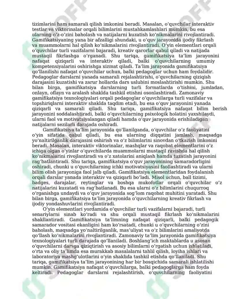 Gamifikatsiya va oʻquv jarayonida oʻyinlashtirish usullaridan foydalanish 3