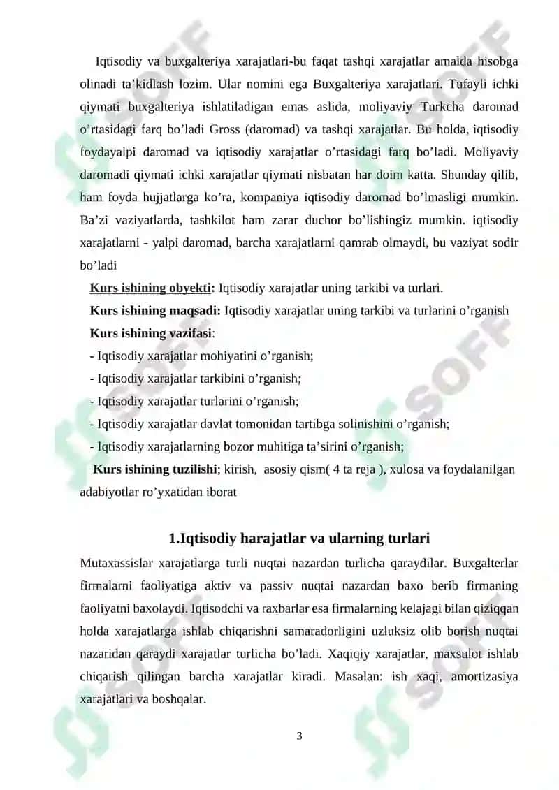 Iqtisodiy xarajatlar, uning tarkibi va turlari 3