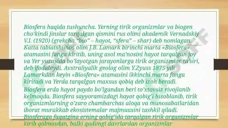 Ekologiya fanidan taqdimot 3