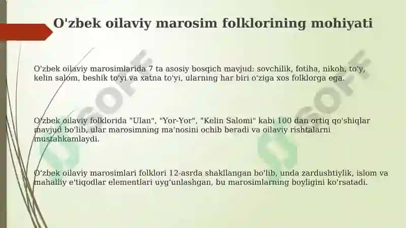 O'zbek xalq oilaviy marosim folklori 3