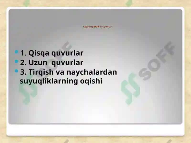 Uzunquvurlarning gidravlik hisobi 3
