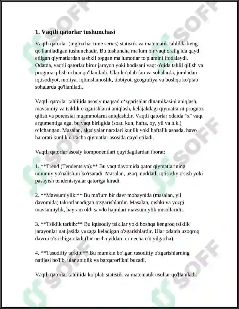Vaqtli qatorlar tahlili 3