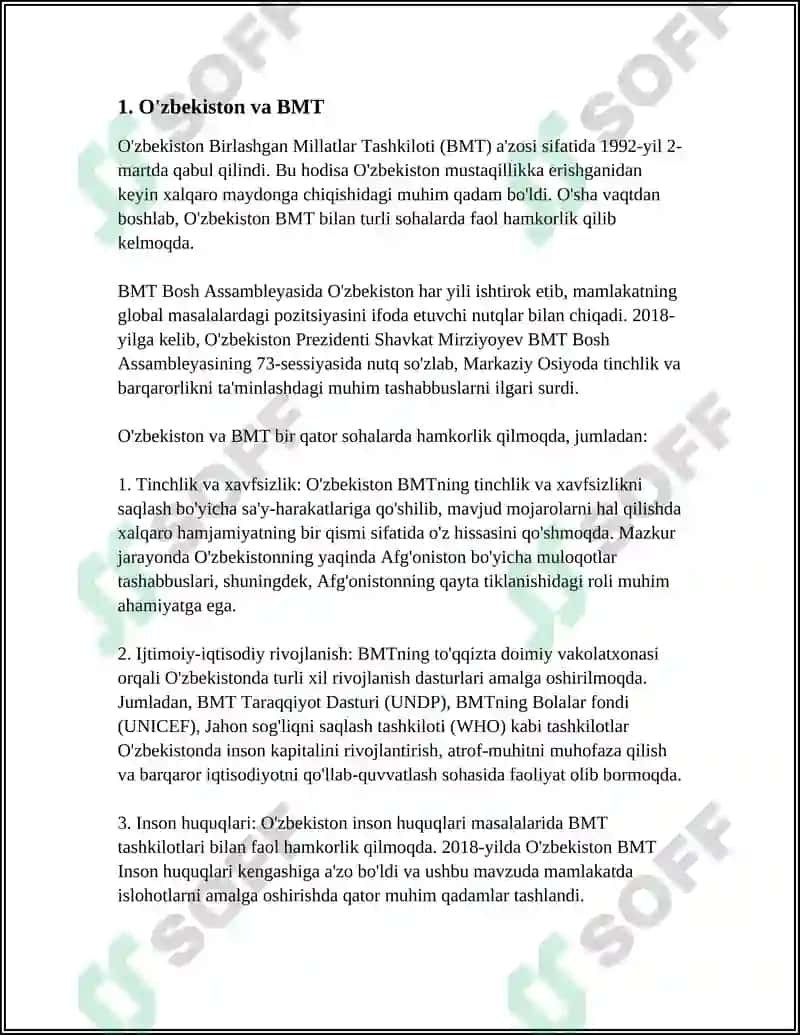 OʻZBEKISTON XALQARO TASHKILOTLAR BILAN HAMKORLIK ALOQALARI 3