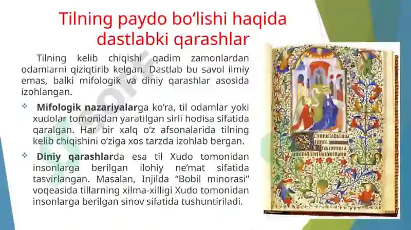 Tilning paydo bo'lishi va rivojlanishi 3