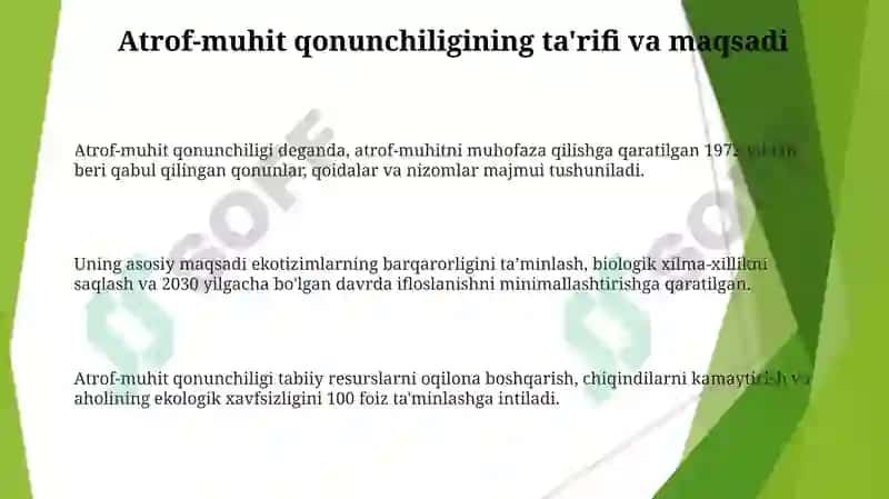 Atrof-muhit qonunchilik va uning ahamiyati 3