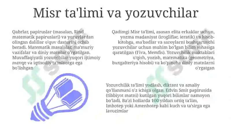 Qadimgi Misr ta'limi va yozuvchilar 3