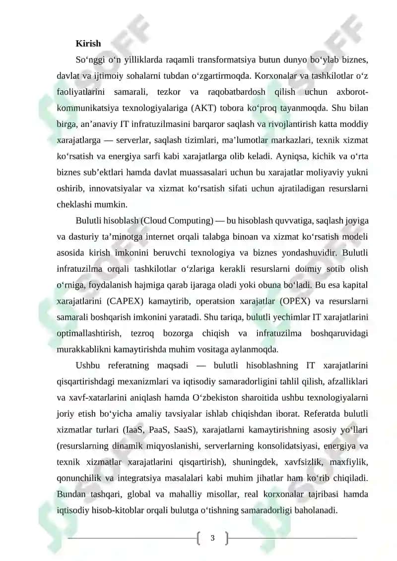 Bulutli hisoblash IT xarajatlarini kamaytirish usuli 3