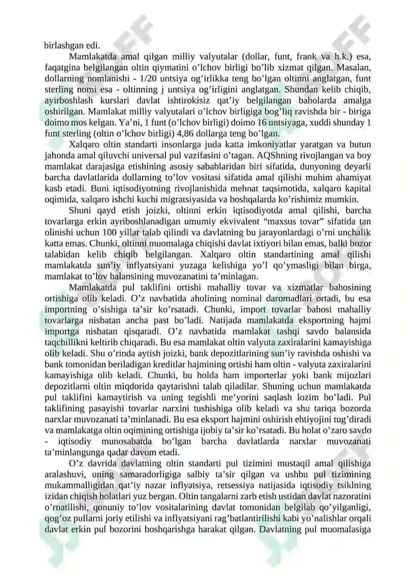 Pulning xalqaro munosabatlardagi harakati 3