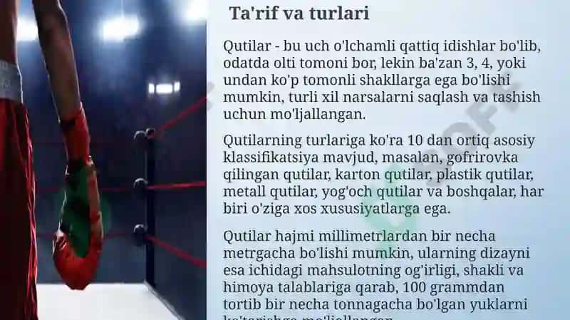 Qutilarning ta'rifi, turlari va materiallari 3