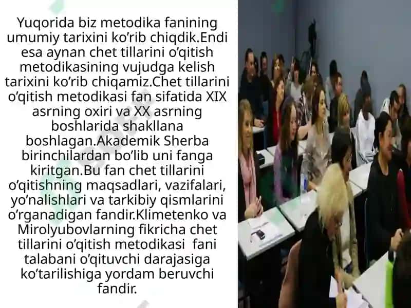 CHET TILLARINI O’QITISH METODIKASI 3