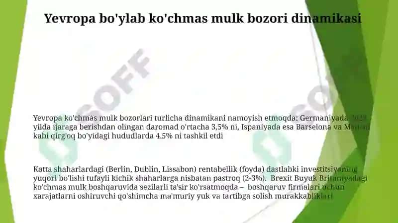 Yevropa bo'ylab ko'chmas mulk bozori dinamikasi 3