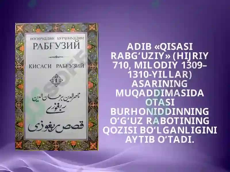 Nosiruddin Rabg`uziy. Qissasi Rabg‘uziy 3