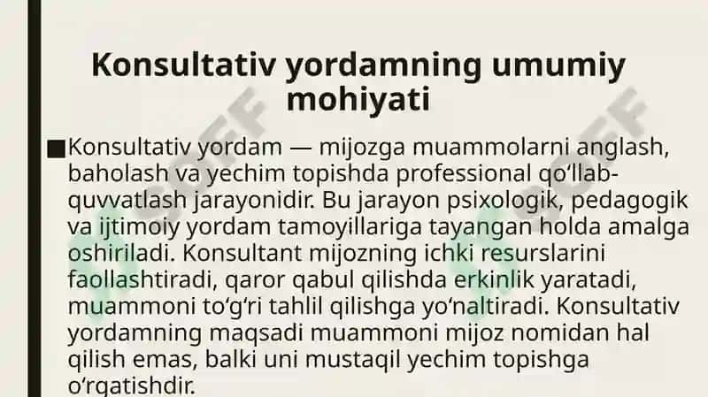 Konsultativ yordam tamoyillari 3